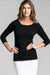 2150 Slim Fit 3/4 Sleeve Wide Neck Top