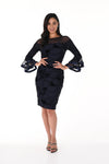 219221 Silky Knit Dress With Full Sleeves