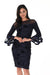 219221 Silky Knit Dress With Full Sleeves