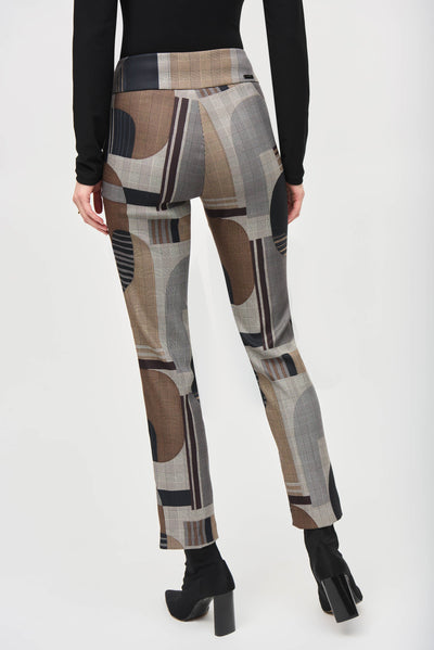 243299  Abstract Print Straight Pull-On Pants