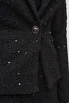 244203 Sequin Bouclé Blazer with Chain Trim Detail