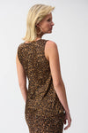 244258 Luster Satin Sleevless Cheetah Top