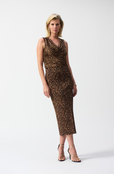 244258 Luster Satin Sleevless Cheetah Top