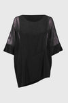 251092 Mesh And Silky Knit Cocoon Top