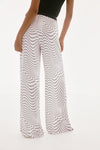 251747 Satin Spot Print Belted Wide Leg Pants