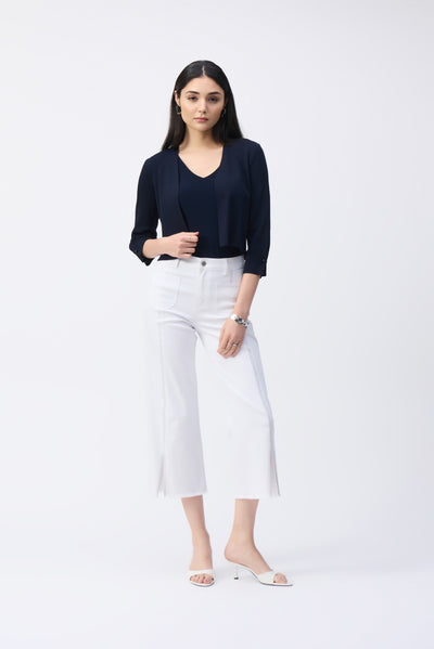 251900 Fine Rib Easy Fit Crop Cardigan