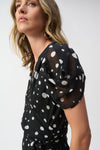 251907 Chiffon Dot Print Wrap Dress