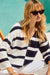 251914 Stripe Rayon V-Neck Sweater