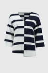 251914 Stripe Rayon V-Neck Sweater