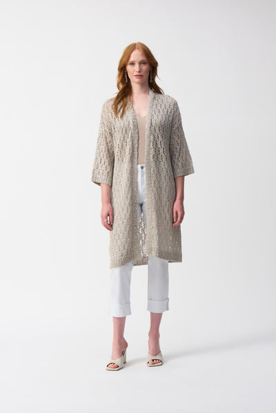 251929 Pointelle Long Line Cardigan