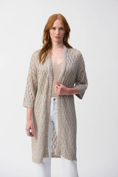 251929 Pointelle Long Line Cardigan