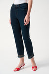 251931 Classic Straight-Leg Stud Crop Jeans