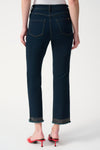 251931 Classic Straight-Leg Stud Crop Jeans