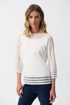 251946 Lightweight Pullover with Mesh Stripe Detail