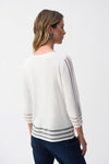 251946 Lightweight Pullover with Mesh Stripe Detail