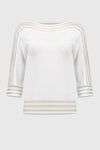 251946 Lightweight Pullover with Mesh Stripe Detail