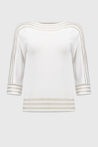 251946 Lightweight Pullover with Mesh Stripe Detail