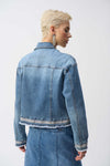 251953 Boxy Denim Gem Fringe & Diamante Jacket