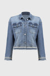 251953 Boxy Denim Gem Fringe & Diamante Jacket