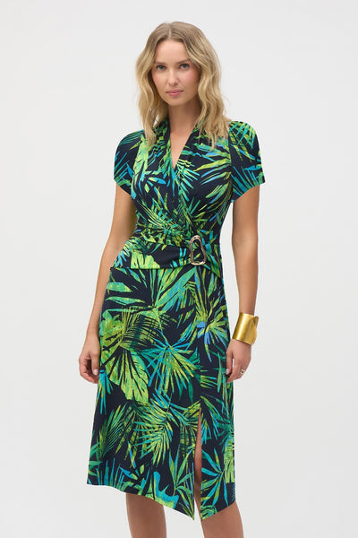 252203X Tropical Euro Knit Fit & Flare Dress