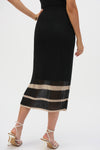 252923 Sweater Knit Open Stitch Stripe Skirt