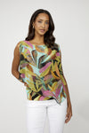 256238 Tropical Escape Chiffon Layer Top