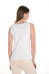 256734U Boat Neck Cotton Rib Diamante Tank