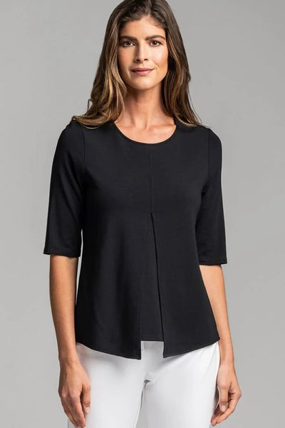 7753 Box Pleat Half  Sleeve MicroModal Top