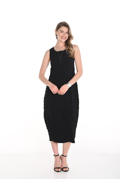 256836U Seersucker Scoop Neck Sleeveless Cocoon Dress