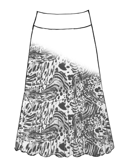 9043A Flared Hem Skirt