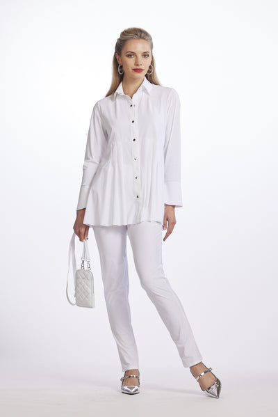 9057 Tucked Waist Microjersey Shirt