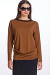 9049M Chain Neck Side Tuck Merino Top