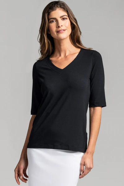 9609 Easy Fit Half Sleeve  V Neck Top