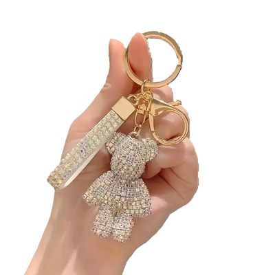 D0004 Teddy Bear Diamante Bag Charm