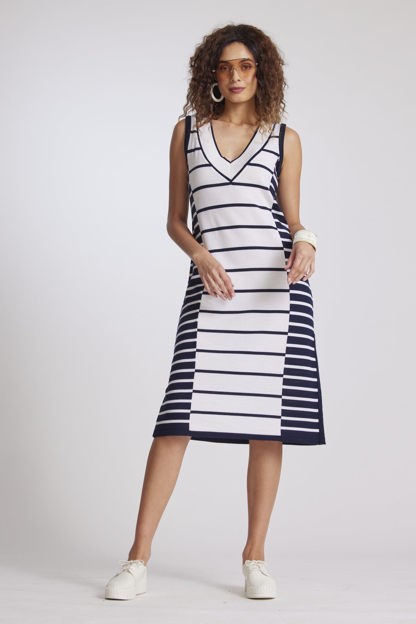 Striped 2025 sheath dress